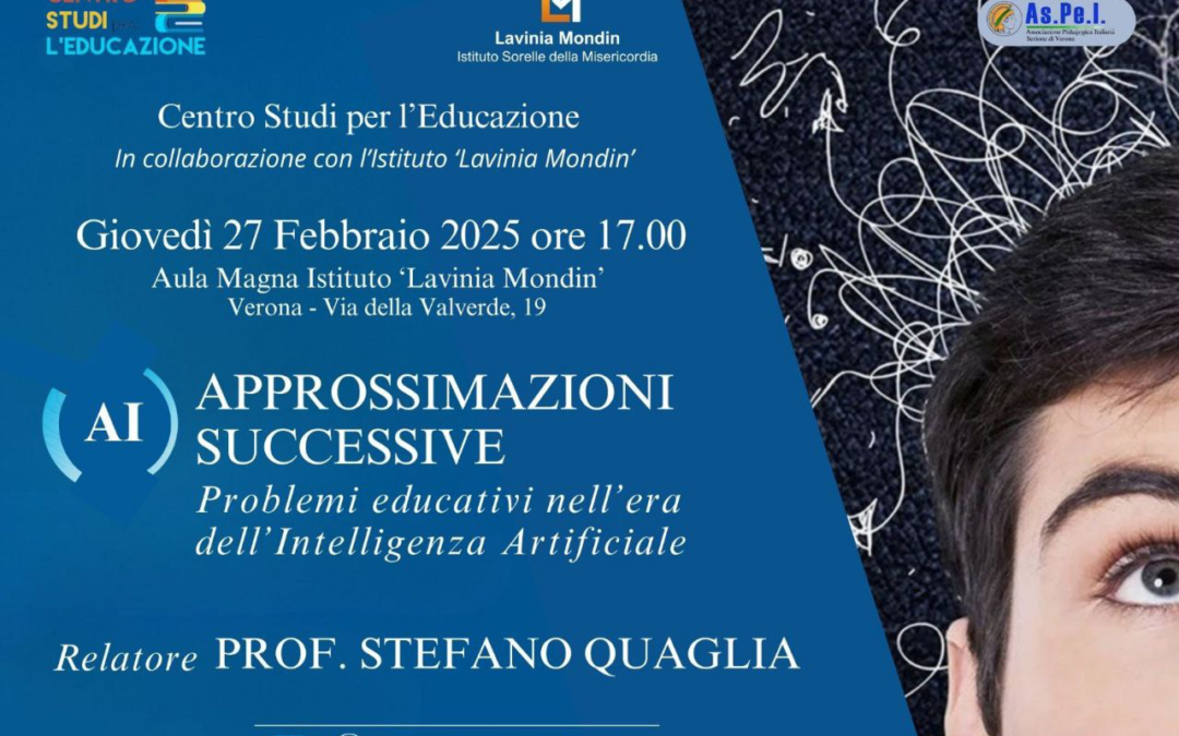 A.I approssimazioni successive – Problemi educativi nell’era dell’Intelligenza Artificiale – incontro con il professor Stefano Quaglia